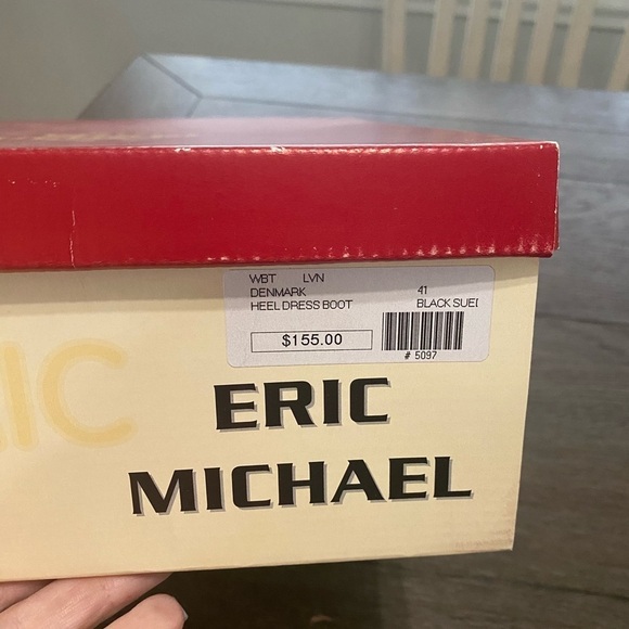 NWT Eric Michael Denmark Heel Black Dress Boot | Calf Height | Size 41/9 - Picture 11 of 12
